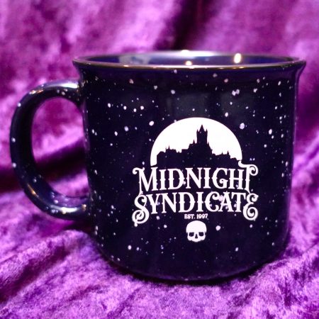 Midnight blue Midnight Syndicate campfire mug with alternate logo